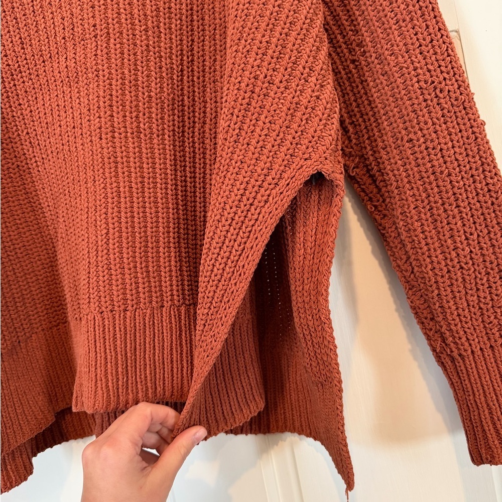 Aerie Terracotta Orange Women's Crew Neck Sweater - Picture 2 of 8